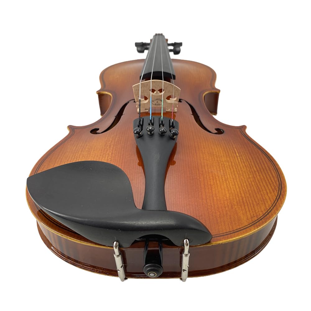 4/4 Violin for Beginners & Adults, Full Size Solid Wood Acoustic Violin with Flamed Back, Case, Bow,Shoulder Rest & Accessories Glossy Finish