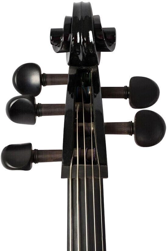 Yinfente Electric Cello 4/4 Full Size Solid Wood Ebony Fittings with Hard Bag Brizal Bow Aux Cable Cleaning Cloth (White)
