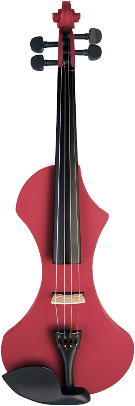 Cello Kit Electric Violin 4/4 Full Size Solid Wood Silent Violin Set W/Carrying Case+Audio Cable+Extra Strings+Tuner+Bridge+Rosin Violin