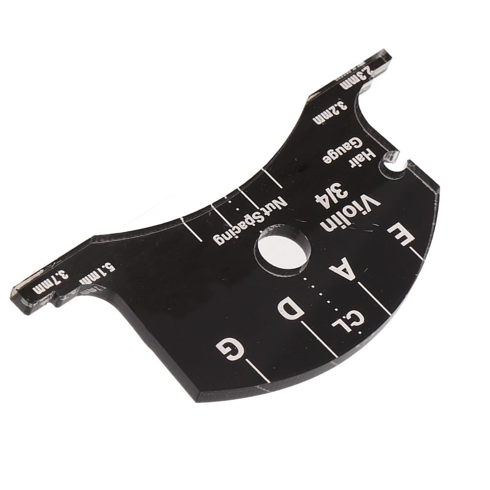 Violin Bridge Reference Tool, Acrylic Template for 4/4 3/4 | String Height Measurement, Pillow Width Check, Luthier Repair Use, 4/4 And 3/4 Violin Sizes, Portable Template