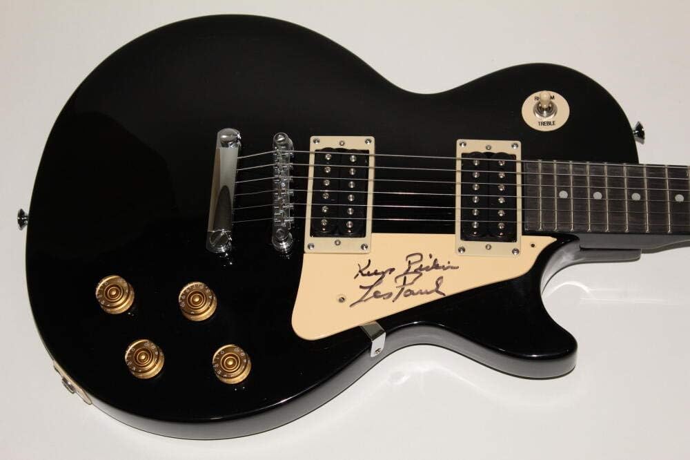 LES PAUL SIGNED AUTOGRAPH GIBSON EPIPHONE ELECTRIC GUITAR - w/KEEP PICKIN INSCRIPTION - ACOA & REAL COAS