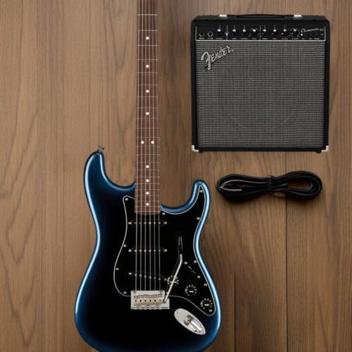 Fender American Professional II Stratocaster - Dark Night with Rosewood Fingerboard | Alder Body, Deep C Maple Neck, Rosewood Fingerboard, V-Mod Ii Single-Coil Pickups, 2-Point Tremolo