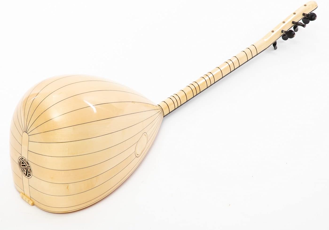 Turkish Short Neck Baglama Saz made of Maple Wood, Cedar Top, With Soft case, free Extra strings & Picks Mizrab