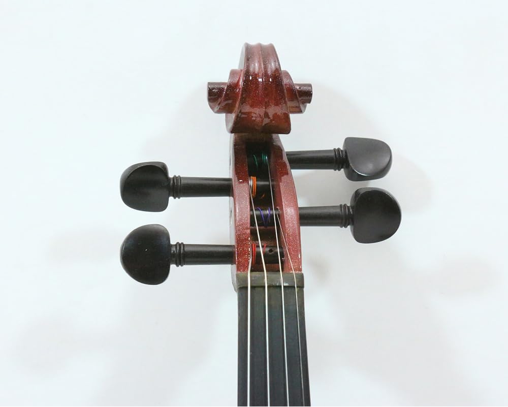 Vetimobato Electric Violin 4/4 Full Size Solid Wood Silent Violin Set for Adults Beginner Practice Electric Fiddle with Ebony Fittings Hard Case & Bow(4 String White)