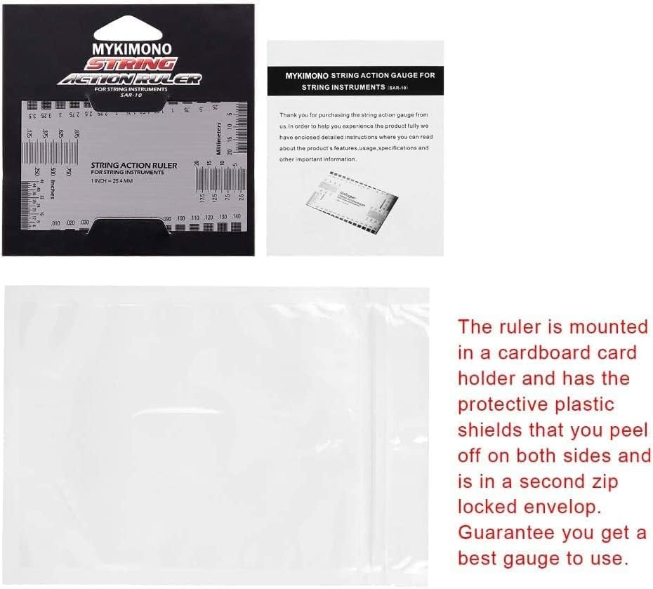 String Action Gauge Ruler, Guitar Height Gauge Set Up Tool for Electric Bass and Acoustic Guitar