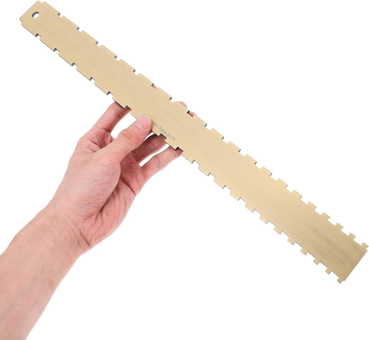 HEMOTON String Action Gauge Ruler for Guitar and Fretboard, Stainless Steel Brown Dual Ruler with String Protection and Convenient Use, for Guitar Players and Luthier Tools