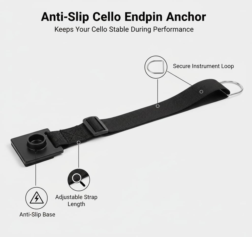 EXCEART Cello Endpin Stopper Non-Slip Pad Floor Protector Adjustable Antiskid Device for Cello and Double Bass with Thick Sponge Cushion