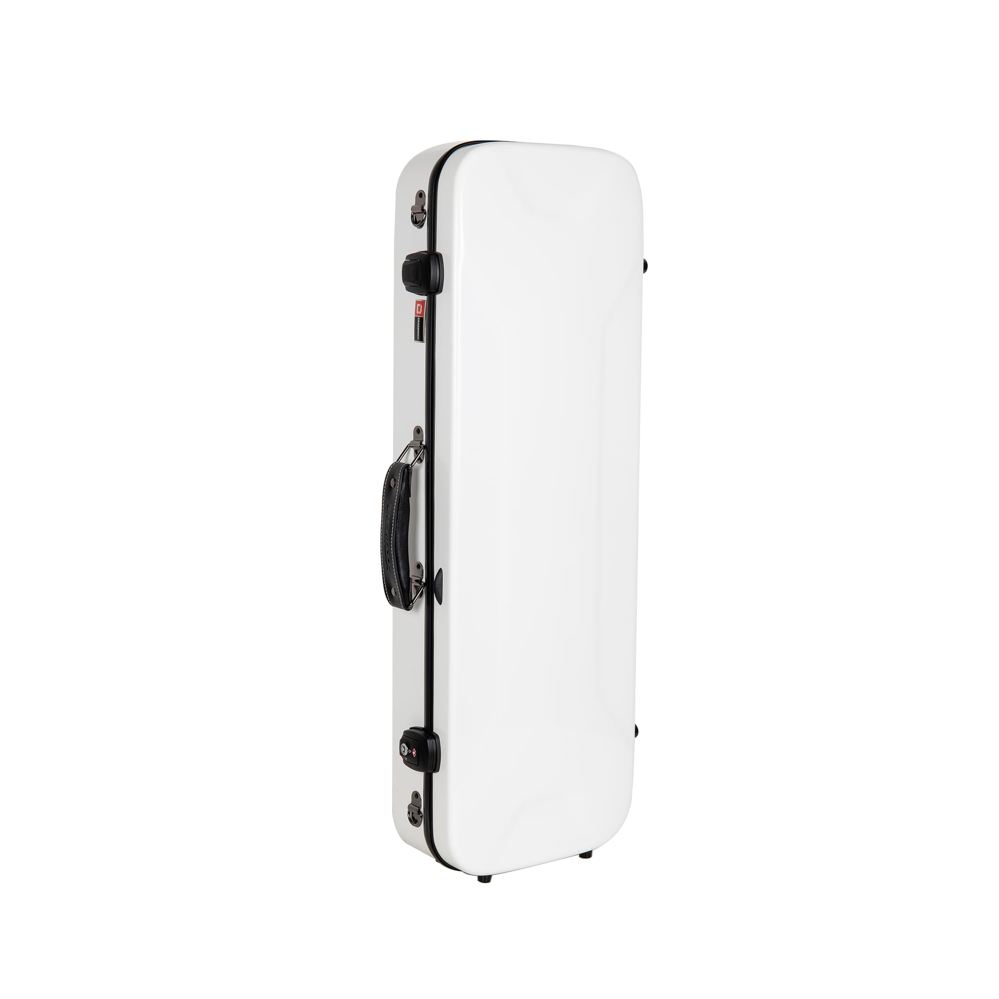 Crossrock Fiberglass Double Violin Case fits Two 4/4 Full-Size Violins- Includes TSA lock, Protective Blanket, Hygrometer, Removable Shoulder Straps- Milky White (CRF2020DVMW)