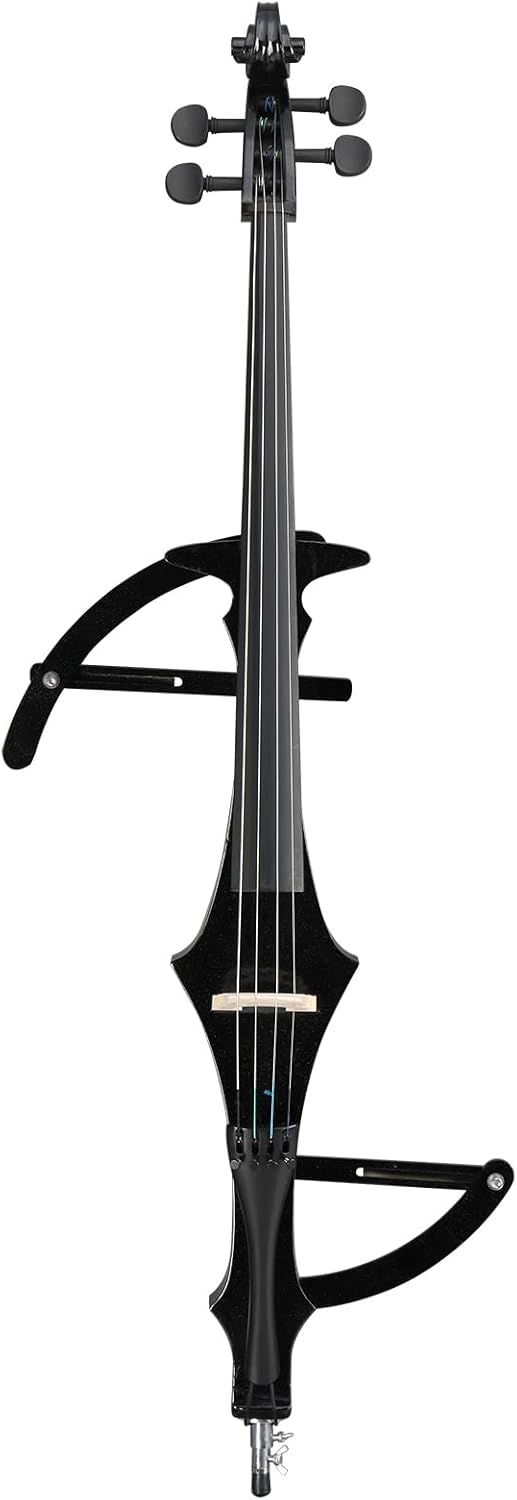 Electric Cello 4/4 Full Size Silent Cello with Portable Bag, Stereo Headphones, Bow & Rosin, Professional Bow and Bridge for Adult Beginner