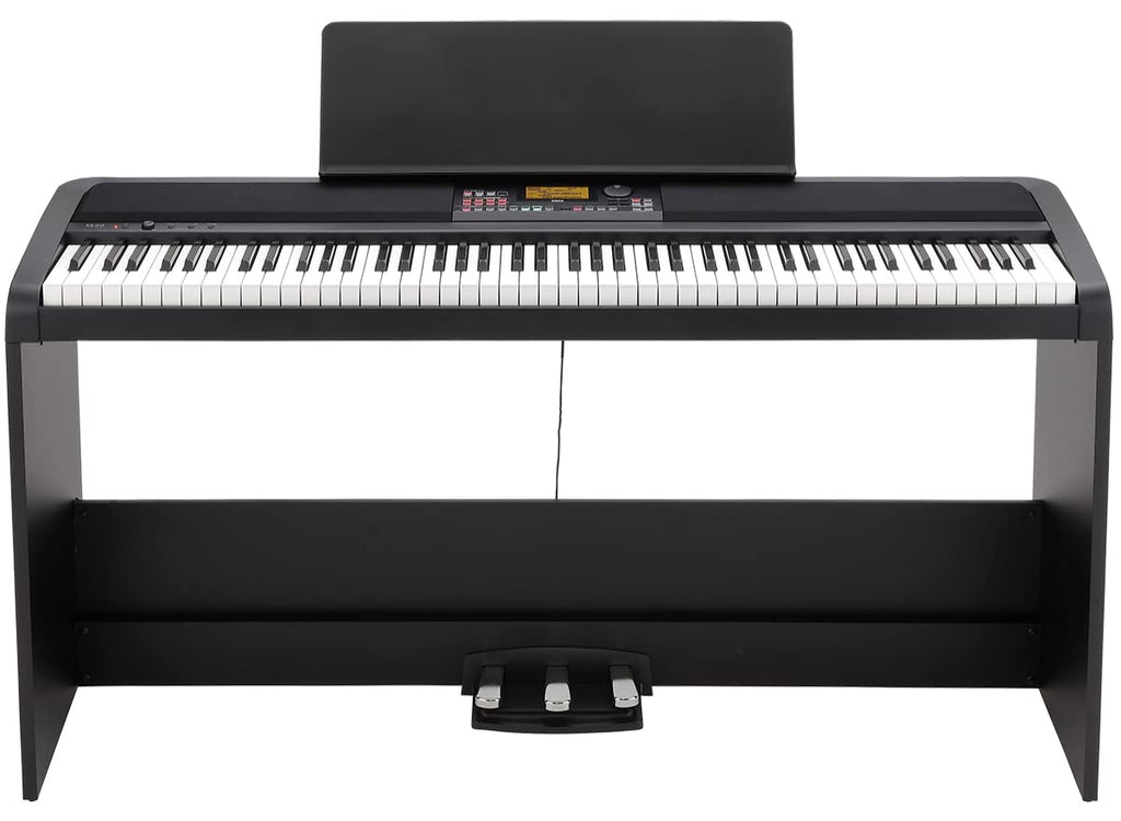 Korg XE20 Digital Ensemble Piano Bundle with Adjustable Stand, Bench, Power Supply, Damper Pedal, Keyboard Cover, Instructional Book, Austin Bazaar Instructional DVD, and Polishing Cloth