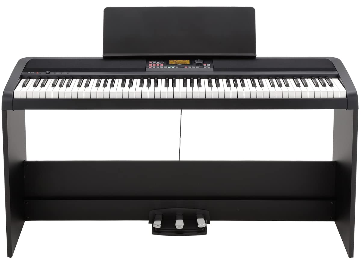 Korg XE20 Digital Ensemble Piano Bundle with Adjustable Stand, Bench, Power Supply, Damper Pedal, Keyboard Cover, Instructional Book, Austin Bazaar Instructional DVD, and Polishing Cloth