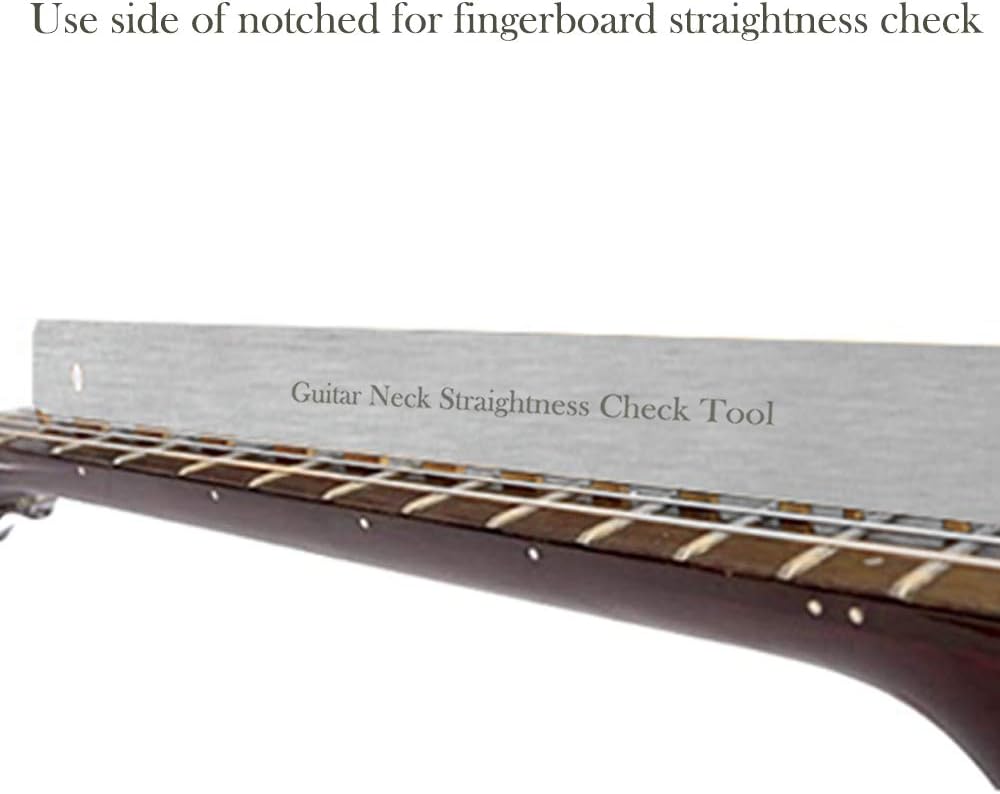 Guitar Neck Notched Straight Edge Luthiers Tool, String Action Gauge Ruler