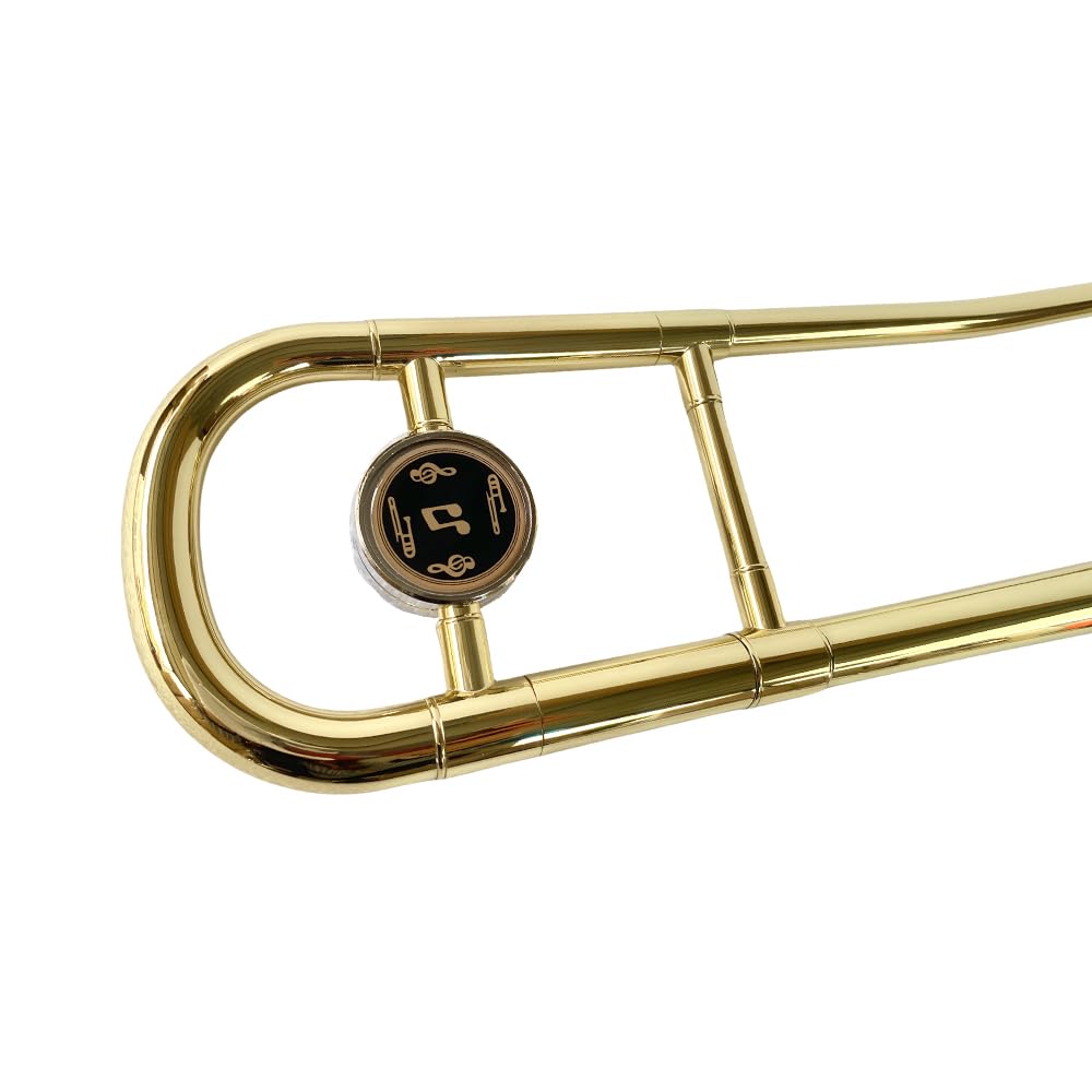 Bb Tenor Slide Trombone B Flat Gold Brass Plated Trombone for Beginners and Adults with Mouthpiece Carrying Case White Gloves Wipe Cloth (gold)