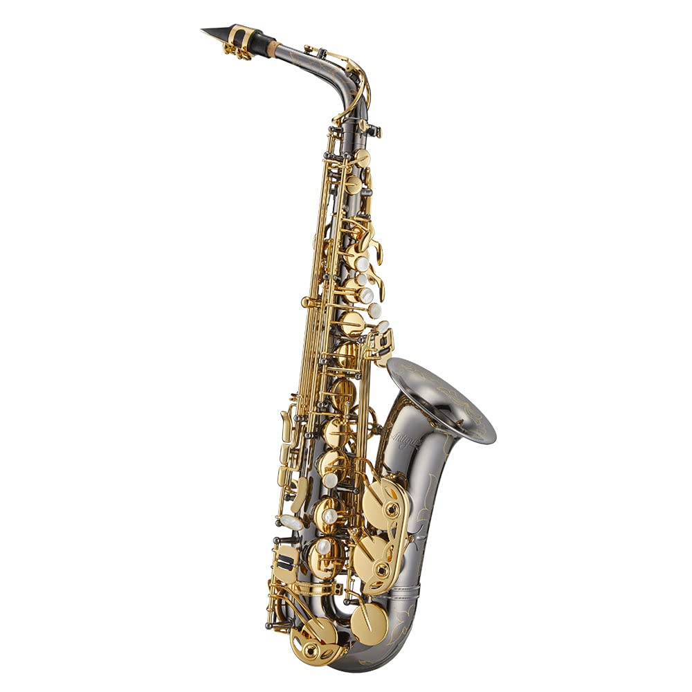 Antigua Winds PowerBell Professional Eb Alto Saxophone (Yellow brass/classic nickel plated/enlarged bell/new neck design/ergonomic design/hand engraving/ABS case)/WRAS4248CN