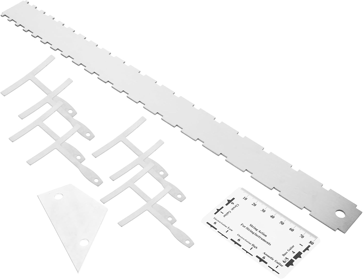 12pcs Guitar Luthier Tool Kit Radius Gauge Action Ruler Fret Rocker Set for Guitar Maintenance