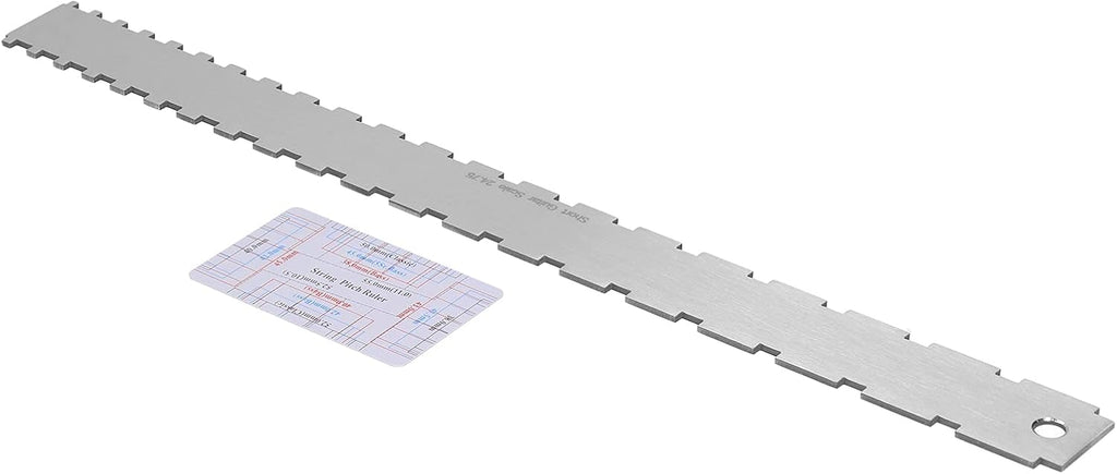 SUNGOOYUE Professional Guitar Luthier Tool, Stainless Steel Neck Straight Edge Ruler, String Action Gauge for Acoustic Electric Bass, Clear Scale Measurement