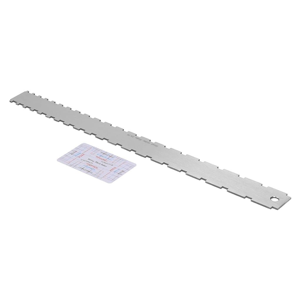 Guitar String Action Gauge, Notched Neck Ruler for String Pitch and Neck Straightness Measurement, Stainless Steel Guitar Tool Set with Clear Scales, Suitable for Electric and