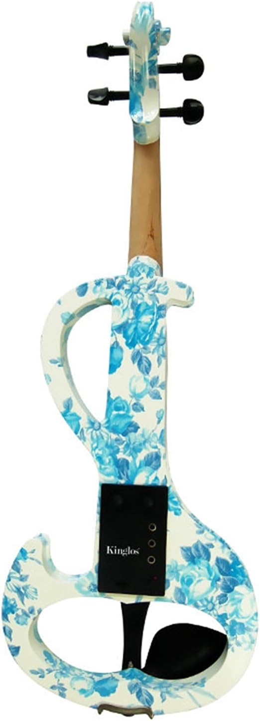 Violin Electric Art Violin Colorful Flowers Painted Solid Wood Silent Violin 4/4 Ebony Parts W/Case Bow Cable Cello Kit