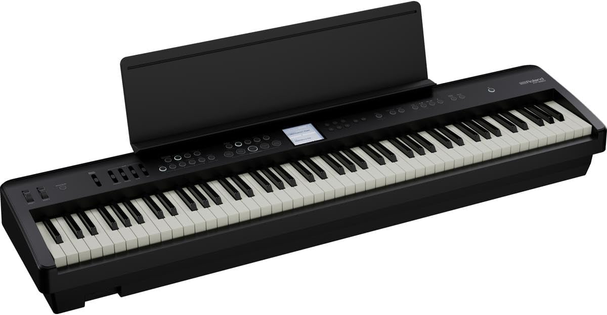 Roland FP-E50 88-Key SuperNATURAL Digital Piano Bundle with Keyboard Stand Bench Sustain Pedal, Monitoring Headphones
