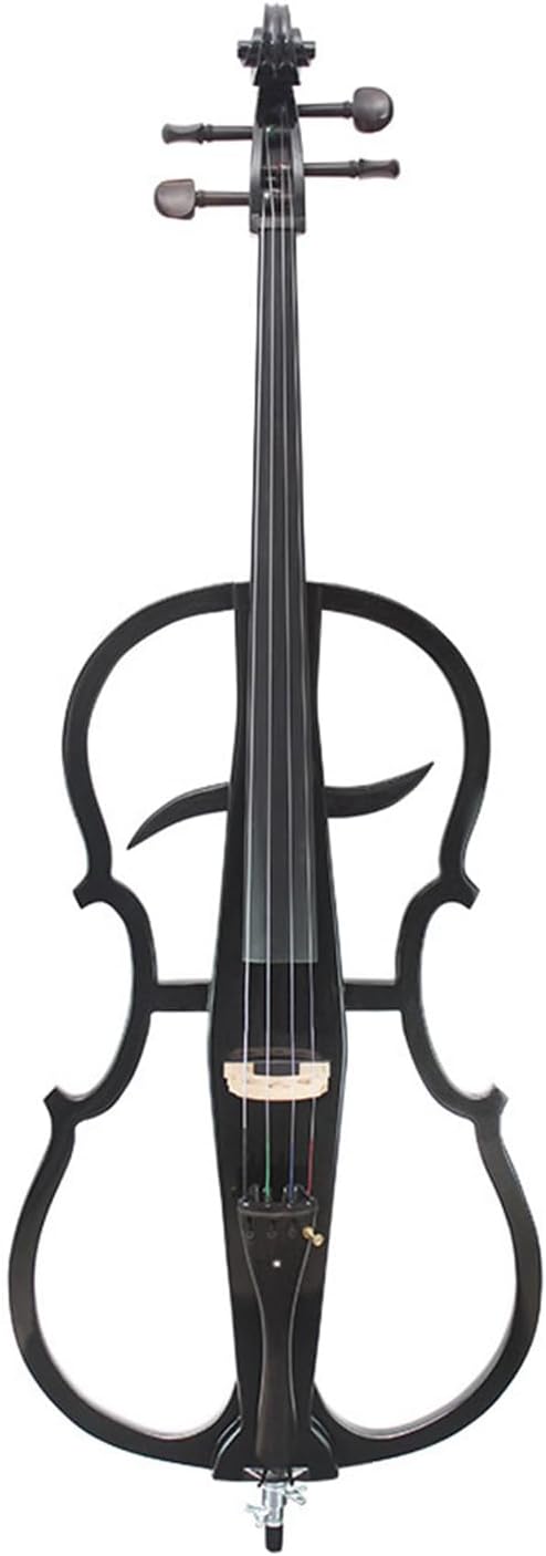 4/4 Solid Wood Electric Cello Violoncello Ebony Fittings Style 1 Tuner Headphone Gig Bag