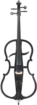 4/4 Solid Wood Electric Cello Violoncello Ebony Fittings Style 1 Tuner Headphone Gig Bag