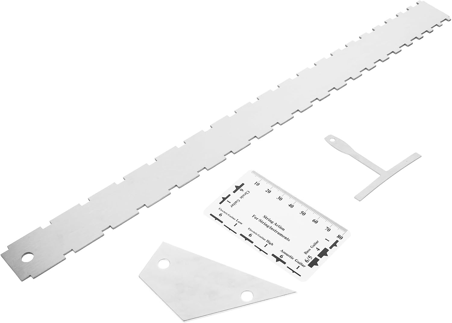 12pcs Guitar Luthier Tool Kit Radius Gauge Action Ruler Fret Rocker Set for Guitar Maintenance
