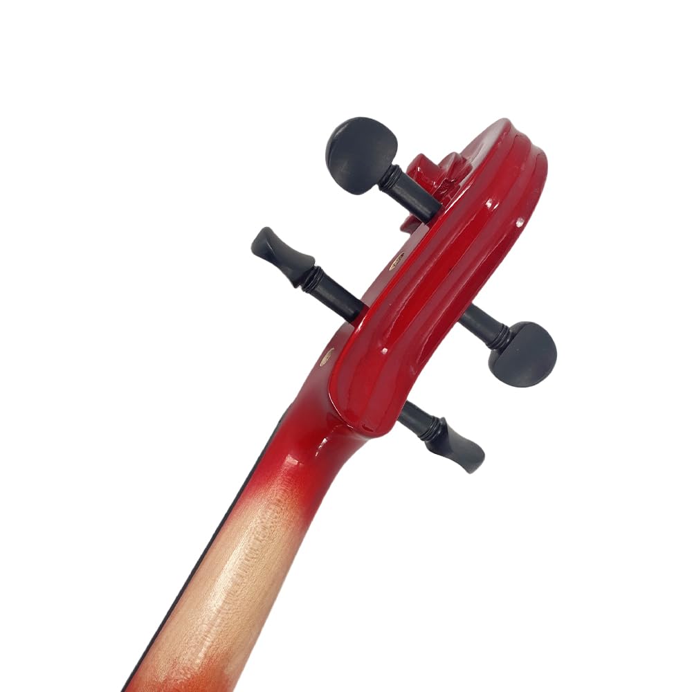 4 String Electric Viola Full 4/4 Size, Silent Practice Viola, Solid Wood Metallic Electric Violas with Ebony Fittings, Beginner Kit for Adults Teens (black)