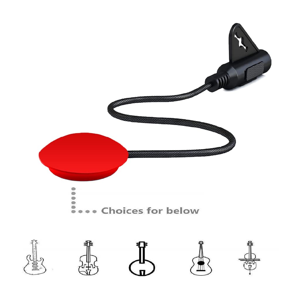 Imelod Contact Microphone Piezo Pickup for Guitar Ukulele Violin Cello Banjo Mandolin etc(Black)