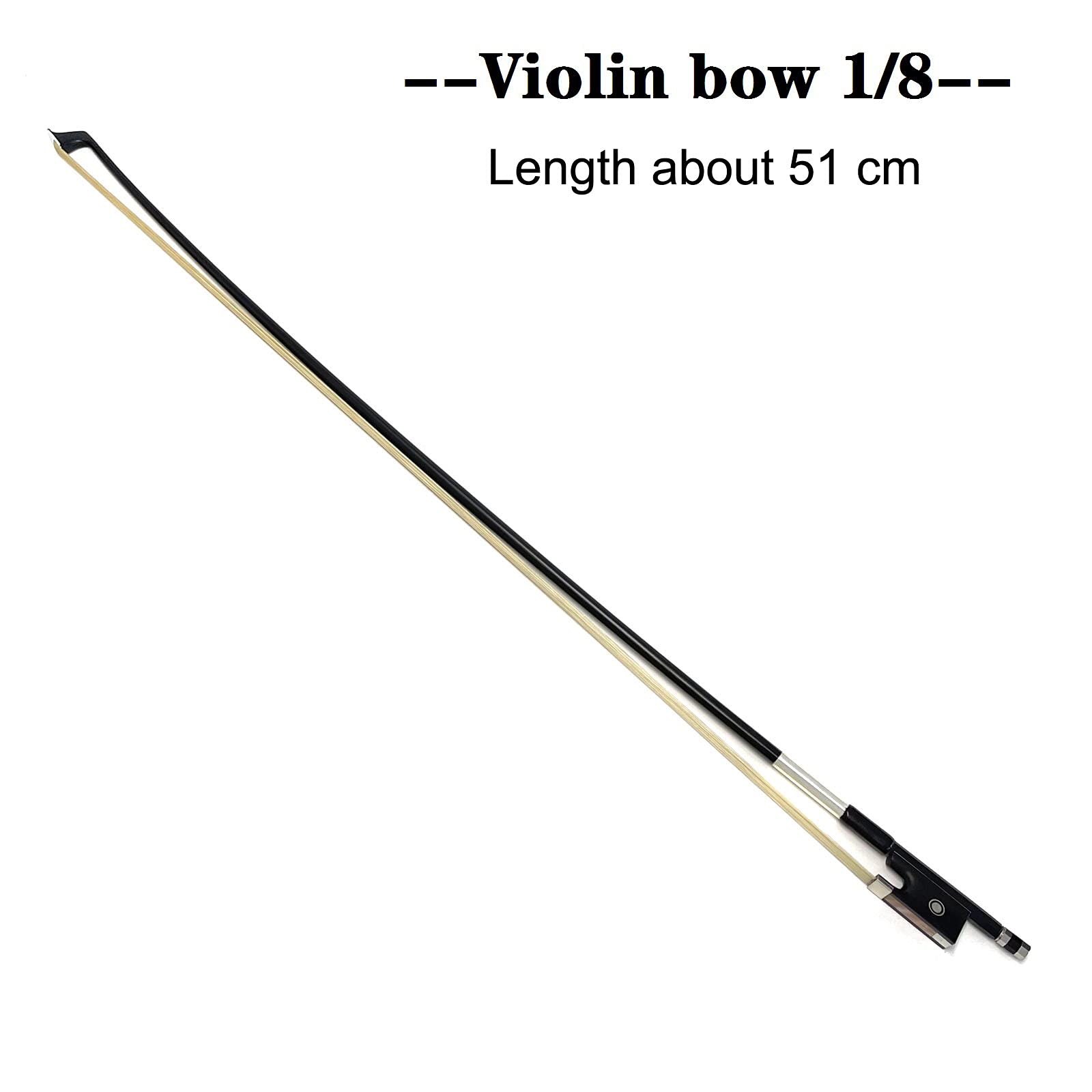 LIEKE Carbon Fiber Violin Bow 4/4 Full Size LightWeight Fiddle Bow (4/4 size, Black)