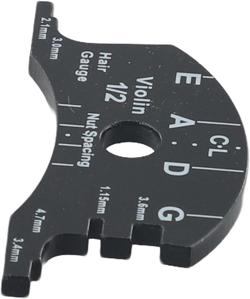 Violin For Bridge Template For Violin Cello Double Bass Multifunctional Luthier Tool For String Height Chord Distance Measurement And Repair Full Size Plastic Gauge Black(Violin 1/2)