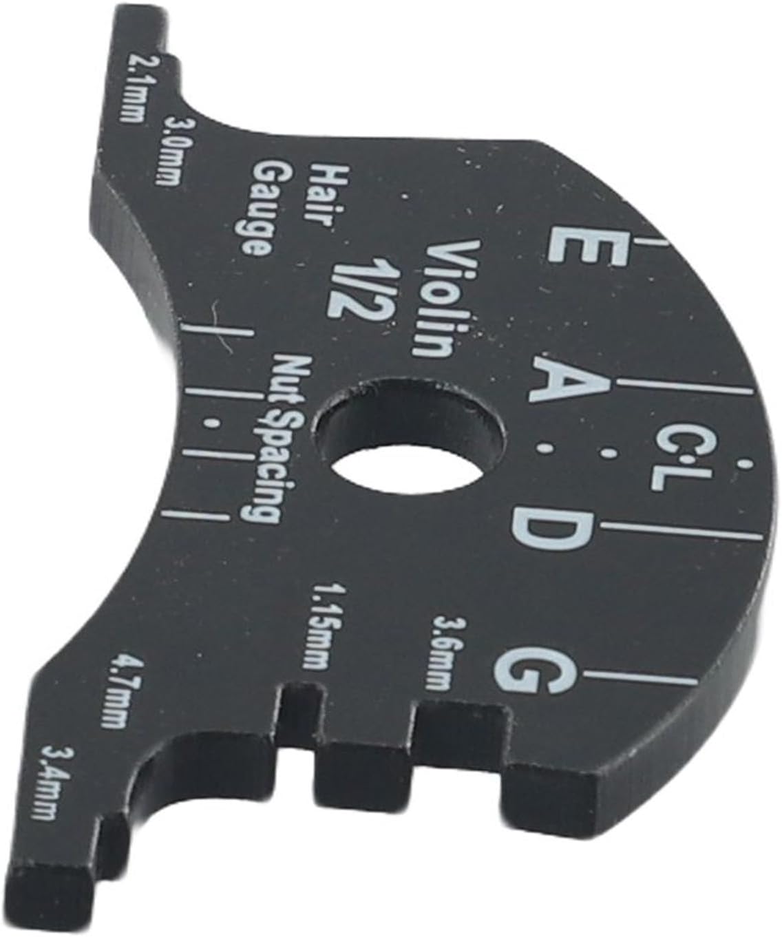 Violin For Bridge Template For Violin Cello Double Bass Multifunctional Luthier Tool For String Height Chord Distance Measurement And Repair Full Size Plastic Gauge Black(Violin 1/2)