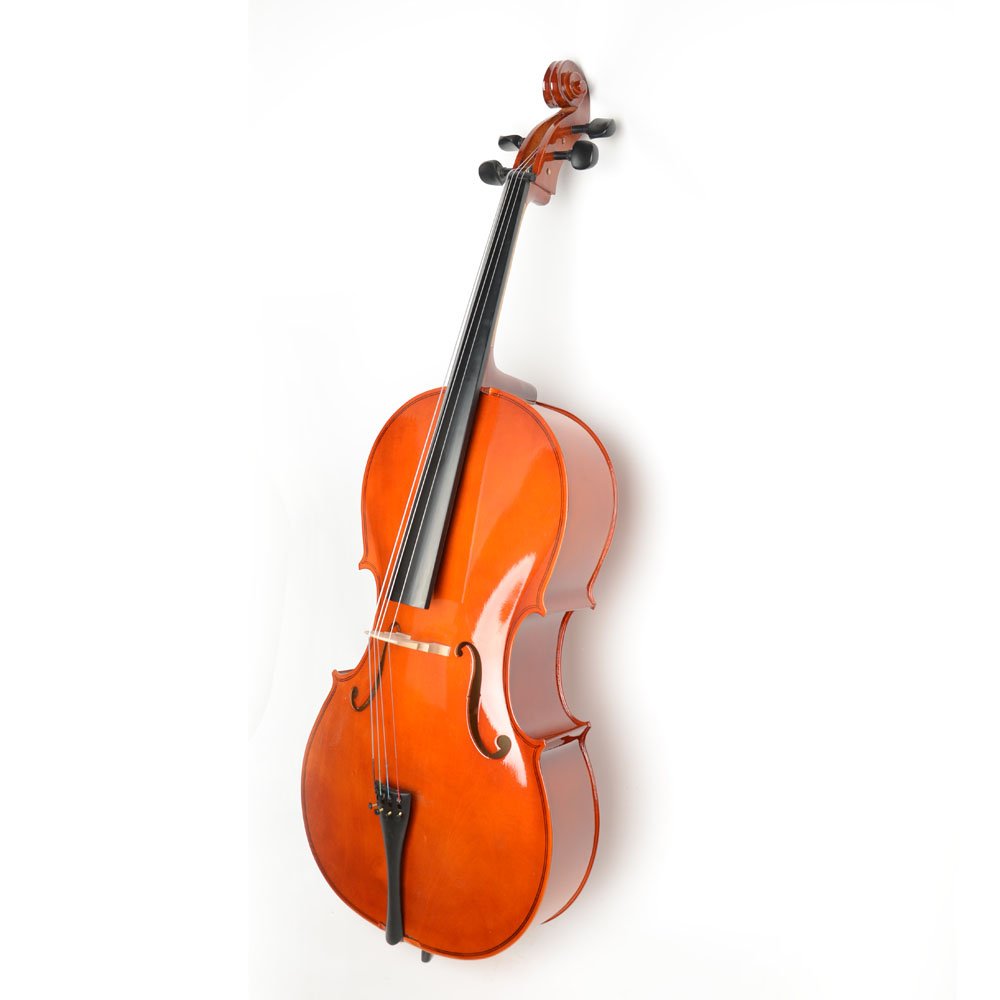 Vasitelan Full-Size Cello, Beginner Cello 4/4, Acoustic Cello Kit with Portable Bag, Bow, Bridge, Rosin, String Musical Instruments (Black)