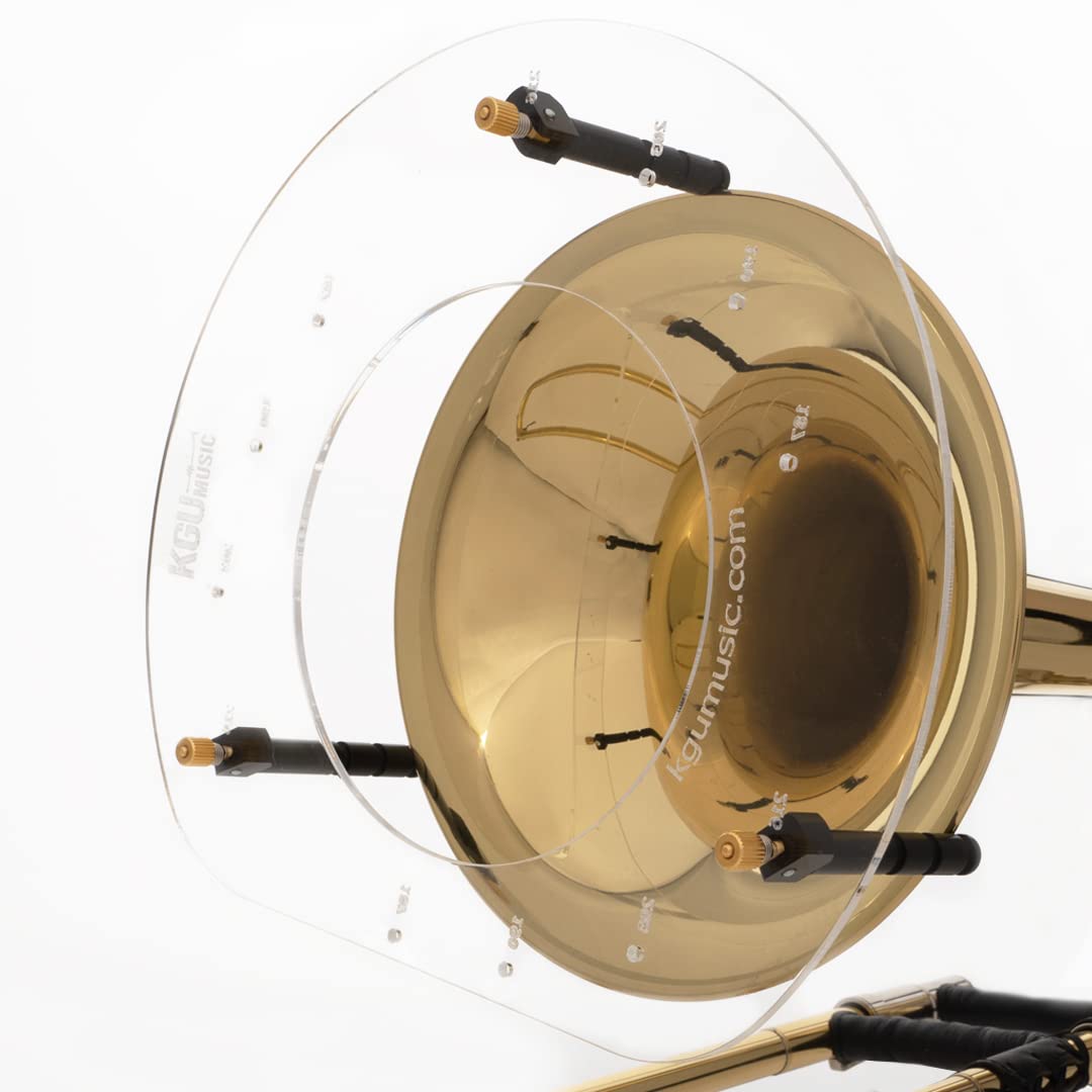 Deflector for Trumpet by KGU Music. Trumpet sound reflector, trumpet mirror, acrylic deflector, acoustic shield for redirecting sound (Trumpet, clear)