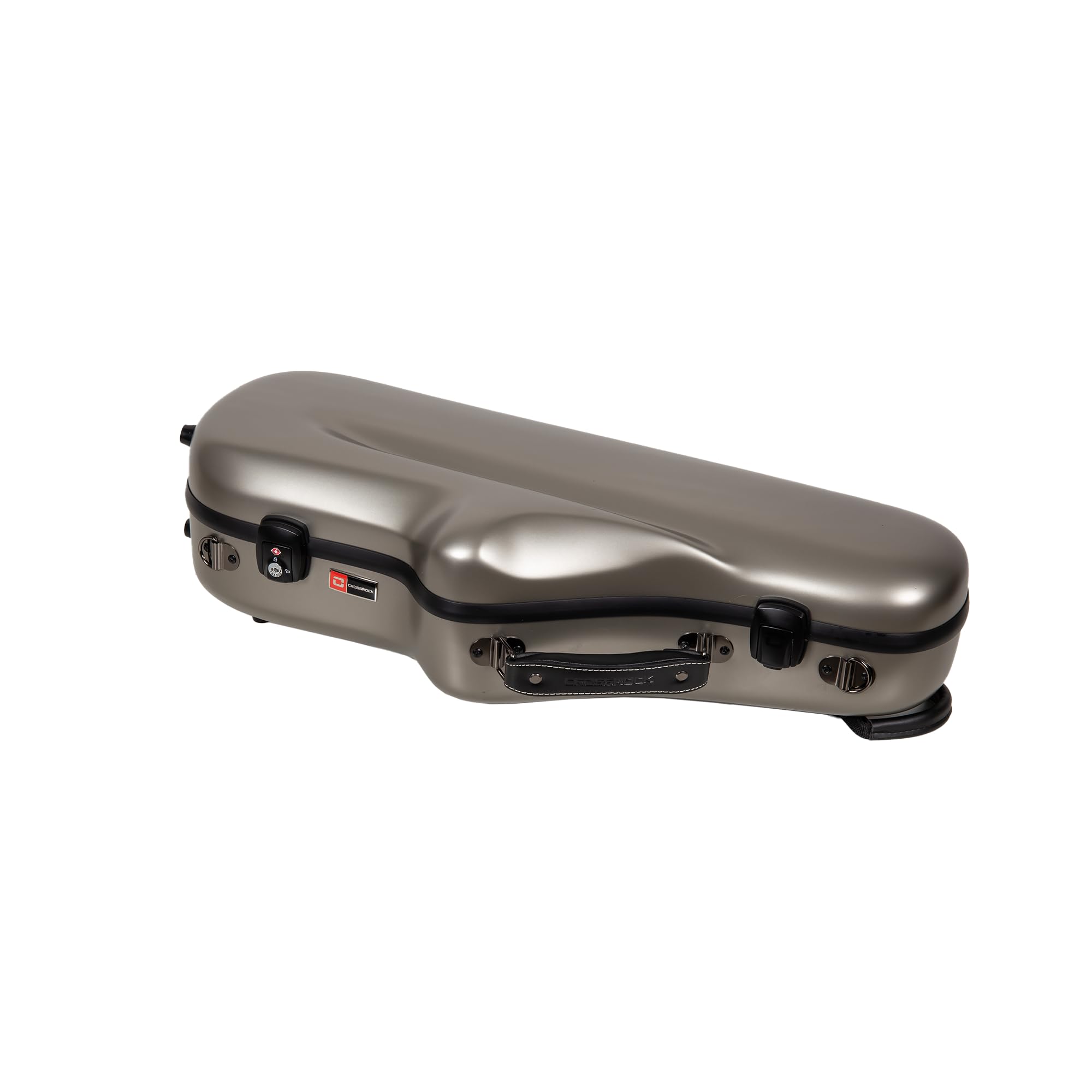 Crossrock Low A Baritone Saxophone Case with Wheels | Polycarbonate Hard Shell, TSA Lock, Anti-Scratch Finish, Neck & Mouthpiece Storage–Black (CRF4050BSBK)