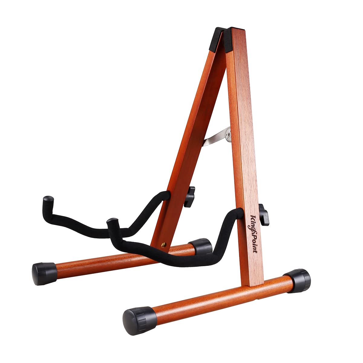 KingPoint Guitar Stand, Guitar Floor Stand, Acoustic Electric Wooden A Frame Folding Guitar Holder Adjustable for Bass, Cello, Mandolin, Banjo, Ukulele (Acacia)