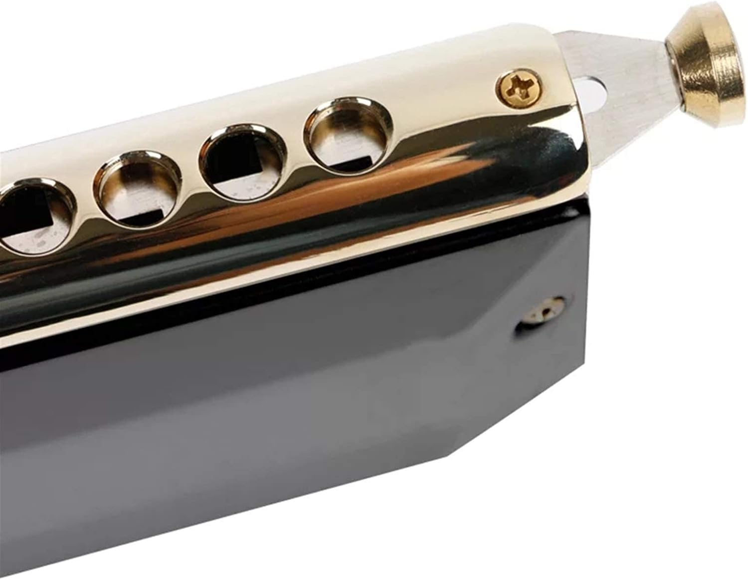 Harmonica Harmonica 16 Hole 64 Tone Mouth Organ Key of C Professional Musical Instruments (Gold)