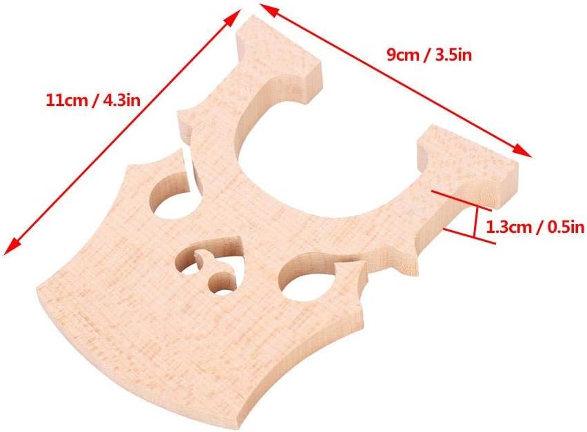 Alomejor Maple Cello Bridge, Wood Color, 4/4 and 3/4 Size, Easy Install, Improves Sound Quality, Cello Accessory
