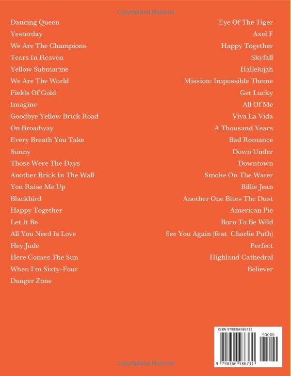 45 Pop Song Sheet Music For Trombone: Collection Of 45 Songs ( Trombone Solo)