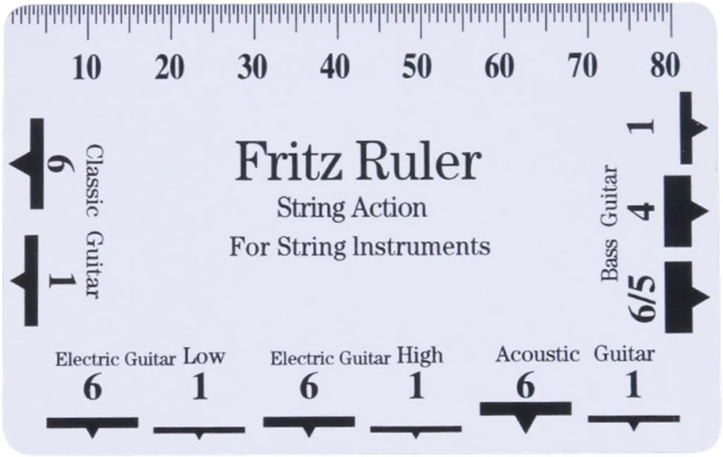 Guitar String Height Ruler String Action Gauge Ruler Guitar Repairing Tool for Guitars, Ukulele, Bass, Banjos, Mandolin Height for Guitars and Bass Setup