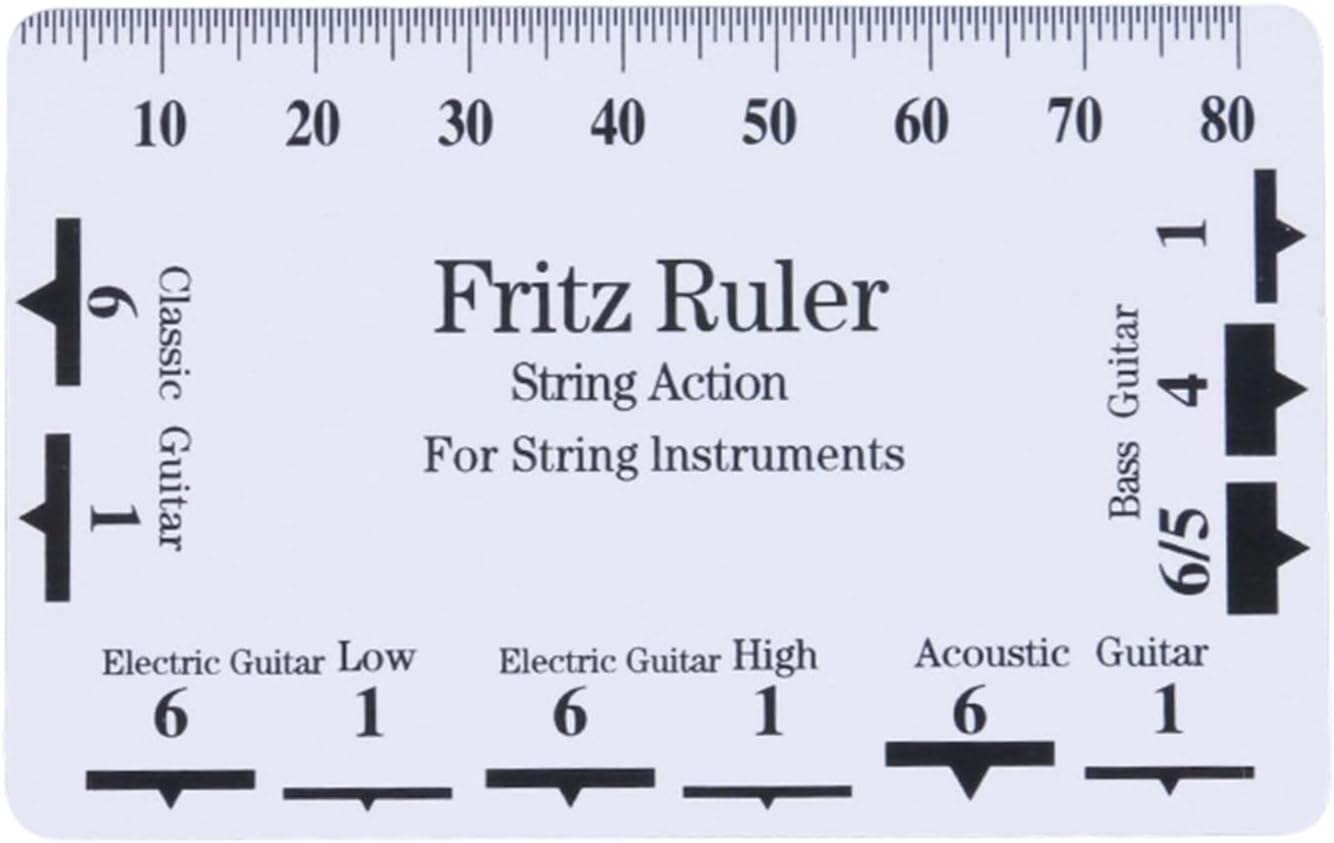Guitar String Height Ruler String Action Gauge Ruler Guitar Repairing Tool for Guitars, Ukulele, Bass, Banjos, Mandolin Height for Guitars and Bass Setup