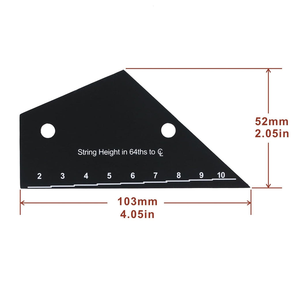 Kadimendium String Action Gauge Tool Versatile Black Stainless Steel Ruler for Home Studio and Performance Use