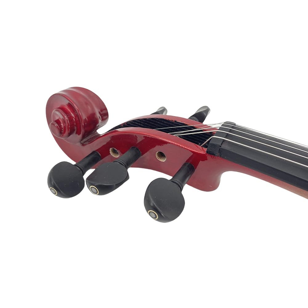 4/4 Full Size Electric Violin – Silent Electric Violin with Headphone Jack, Ebony Fittings – Includes Case, Bow, – Ideal for Practice & Performance (Black)