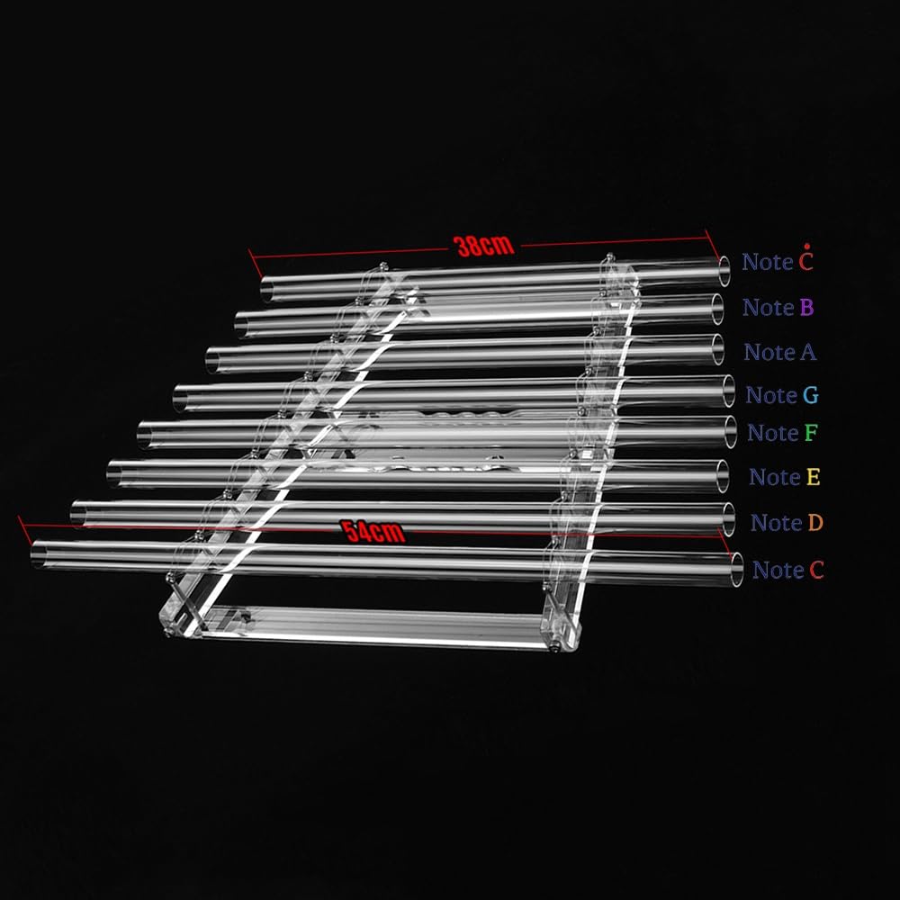 Crystal Harp Kit, for Sound Therapy Healing Meditation, C Key 8 Notes C5 D5 E5 F5 G5 A5 B5 C6, Perfect Healing Musical Instrument,with Aluminum Suitcase,432Hz,432HZ