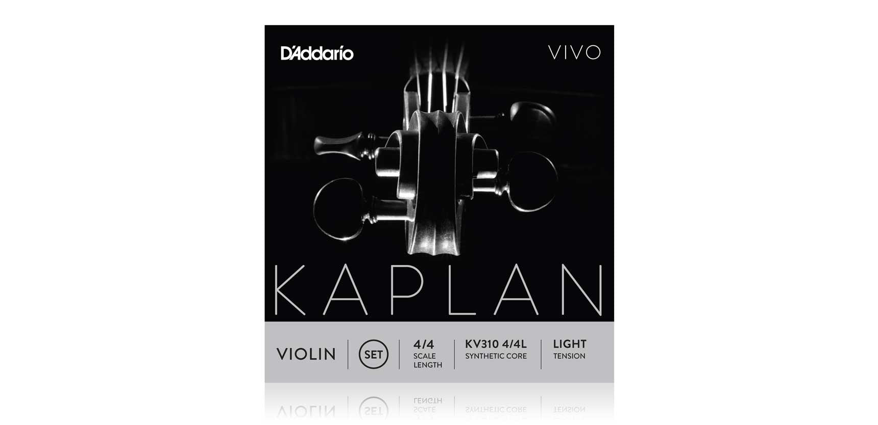 D'Addario Kaplan Vivo Violin Strings - Full Set - KV310 4/4M - Violin Strings - 4/4 Scale, Medium Tension