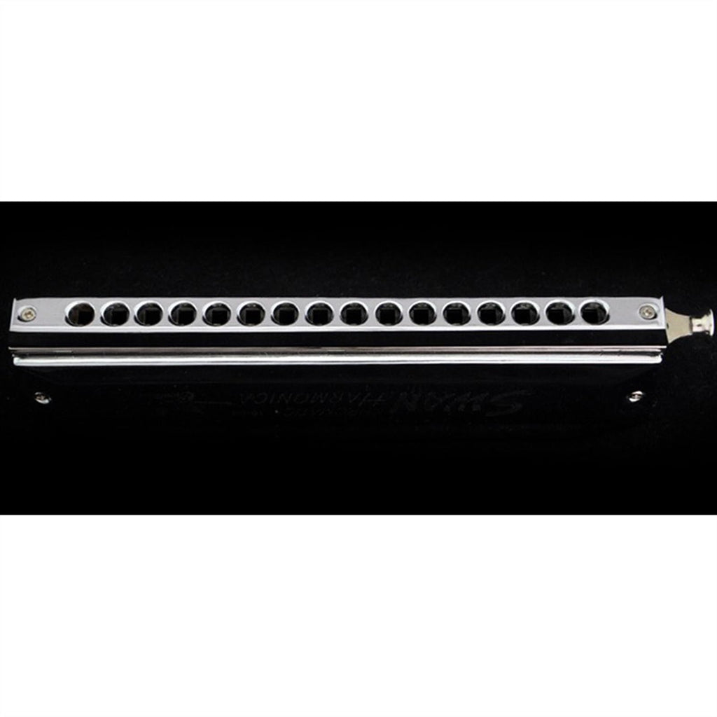 Students Harmonica 16 Holes 64 Tone C Key Chromatic Harmonica Professional Wind Musical Instruments With Case (Color : Gold)
