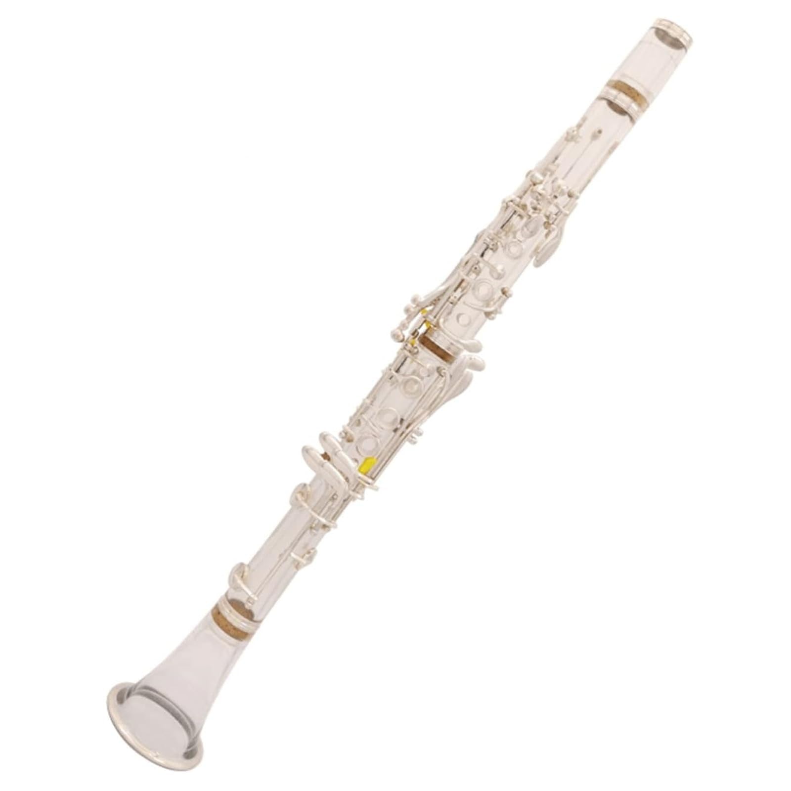Transparent Bb Clarinet 17 Key Acrylic Body Clarinet with Silver Plated or Gold Plated Keys, Adjustable Thumb Rest, Beginner Student Band Orchestra Wind Instrument (Gold)