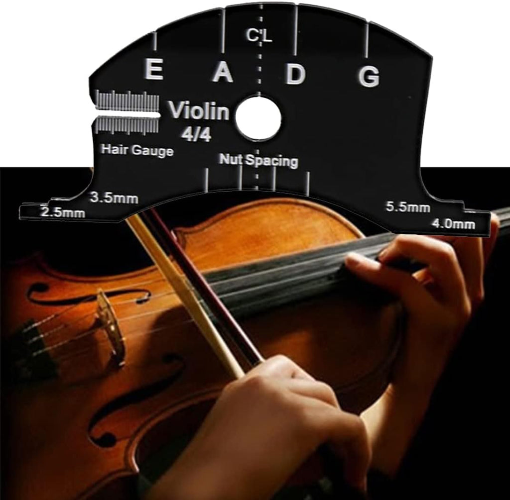 4/4 Violin Bridge Fingerboard Scraper Carbon Fiber Black Multifunctional Template Repair Reference Tool..