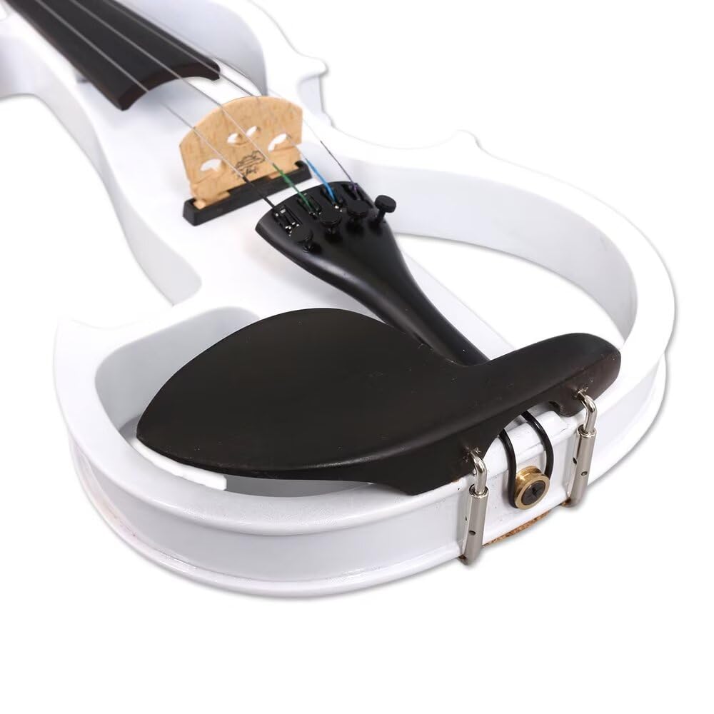 Vetimobato 16 Inch Silent Electric Viola Set- Solidwood Body with Ebony Fittings Metallic Coating Full Viola Set for Beginner Practice Professional Performance and Studio Recording (Blue, 4 String)