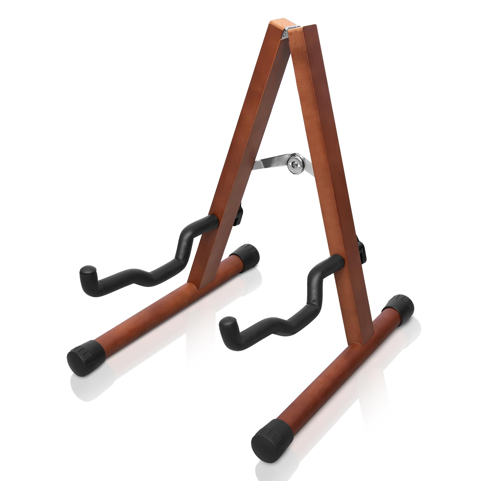 STRICH Wood Guitar Stand, A-Style Folding Acoustic Electric Floor Guitars Stand, Wood Ukulele Holder for Bass, Cello, Mandolin, Banjo, SGS-02