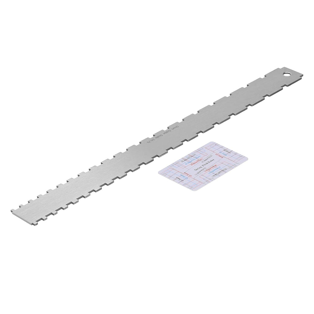 Guitar String Action Gauge, Notched Neck Ruler for String Pitch and Neck Straightness Measurement, Stainless Steel Guitar Tool Set with Clear Scales, Suitable for Electric and